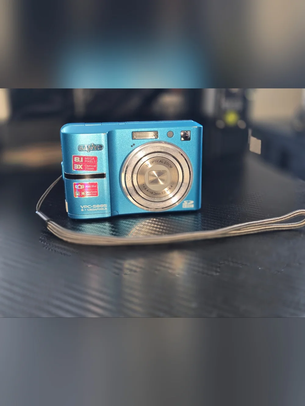SANYO Digital Camera VPC-S885 8.1MP 3x Optical Zoom Digicam BLUE TEAL Excellent